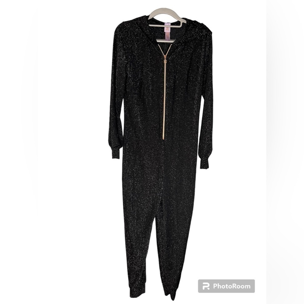 Savage X Fenty black sleep and shine one piece jumpsuit sleepwear